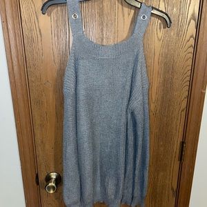 Womens Open Shoulder Gray Sweater